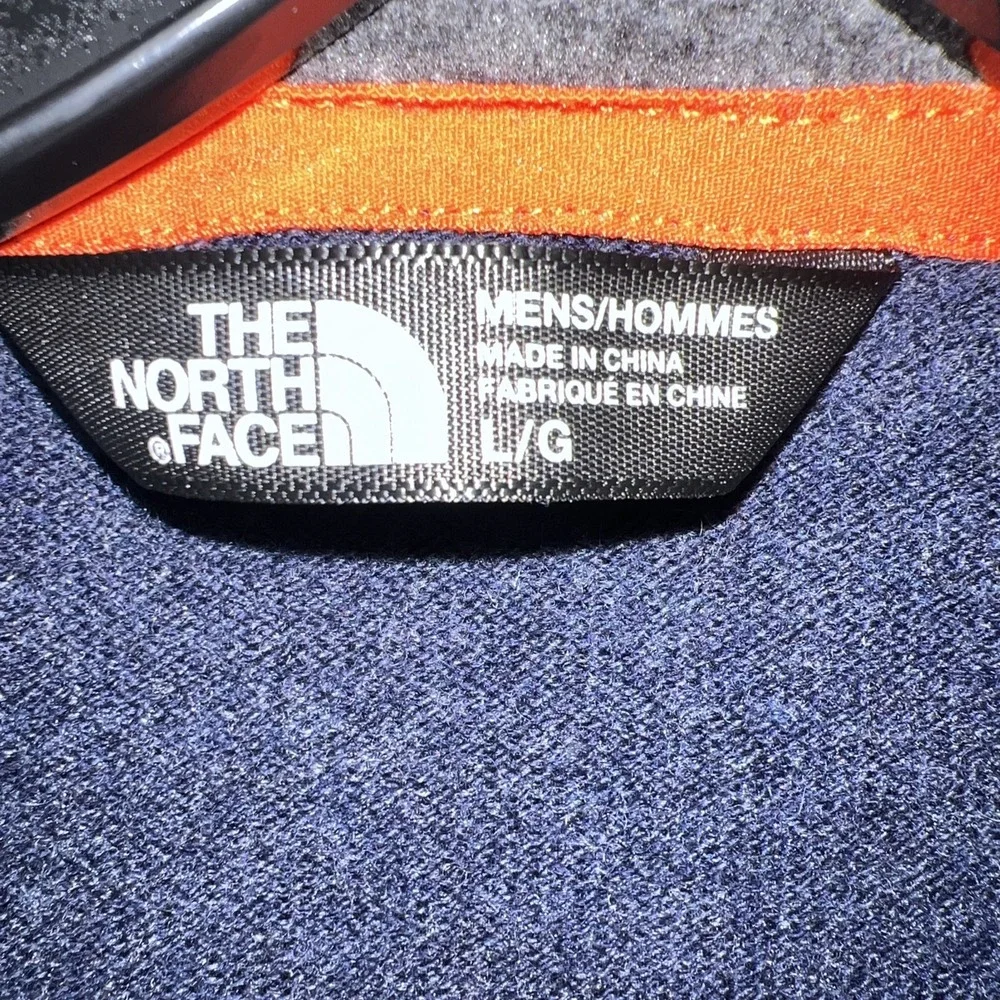 The North Face Mt. Tam Sweater Men's Sz L Blue Color Block Wool Blend‎ 1/4 Zip